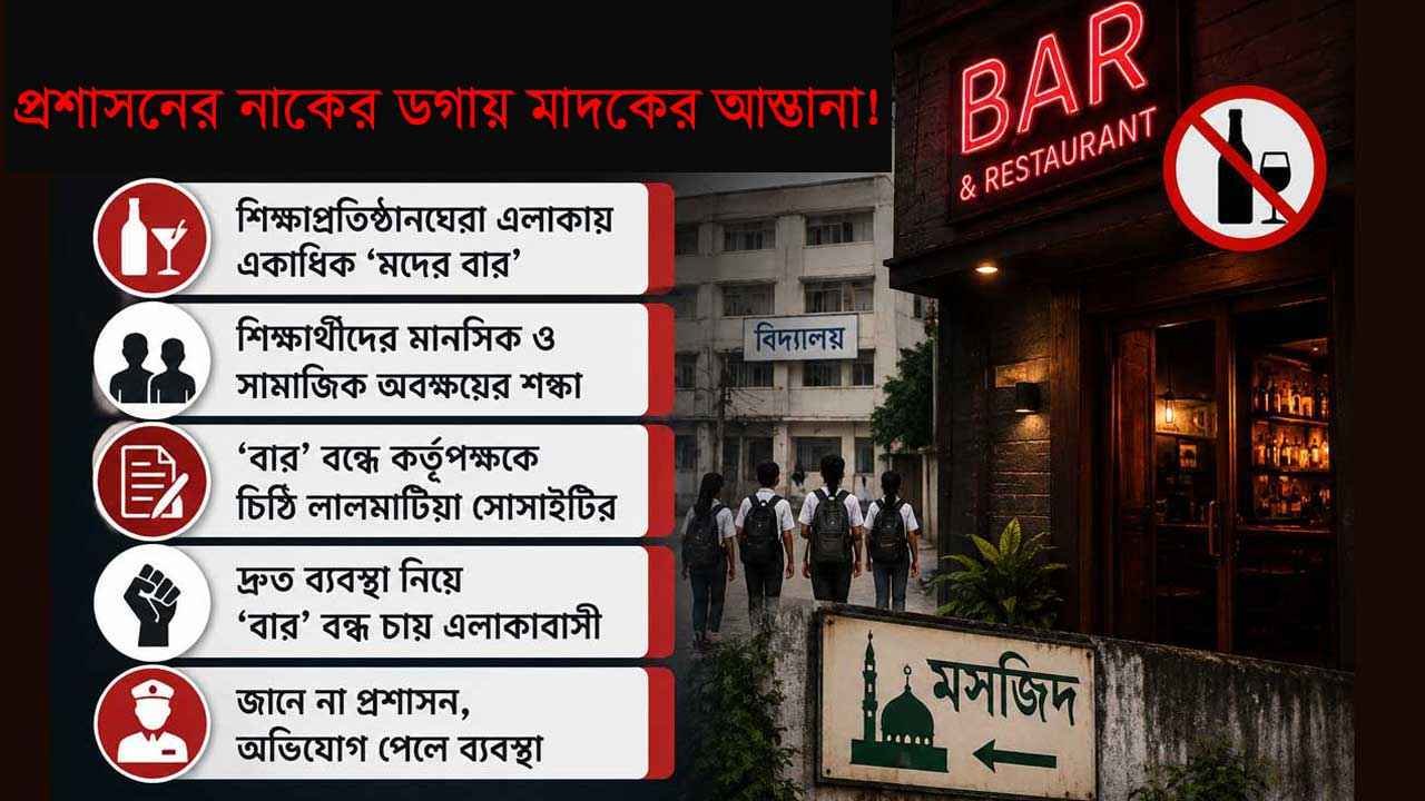 আবাসিক এলাকায়‘মদের বার’,জানে না প্রশাসন
